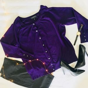 Lane Bryant Plus Size Purple Button Up Cardigan 2X